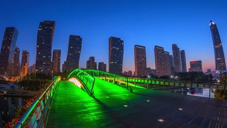 lapso-de-tiempo-de-4-k-vista-de-Songdo-Central-Park-en-la-ciudad-de-Incheon-de-Corea-del-sur