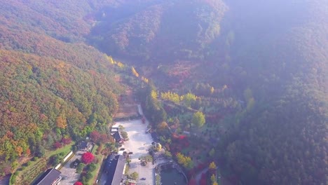 Vista-aérea-de-Corea-del-sur-el-Wawoo-templo-Yongin