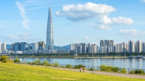 Lapso-de-tiempo-del-horizonte-de-la-ciudad-de-Seoul-en-Seúl,-Corea-del-sur