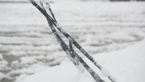 Windshield-wiper-in-falling-snowy-weather-in-Gangneung,-Gangwon-do-Province