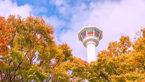 4K-Zeitraffer-Busan-Tower-im-Herbst-von-Südkorea