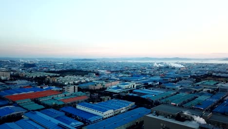 Aerial-view-Sunset-of-the-industrial-park.incheon-Seoul,Korea