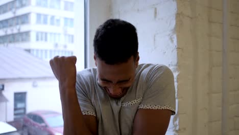 Slow-Motion-of-Dancing-Young-African-Man-in-Office