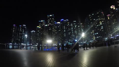 Night-View-of-haeundae-cityscape,-busan,-south-korea-,-asia