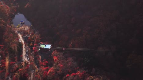 Vista-aérea-otoñal-el-bosque-del-Parque-Nacional-Naejangsan,-Corea-del-sur.