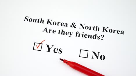 Konzept-der-Krieg-oder-Freundschaft-zwischen-Südkorea-und-Nordkorea