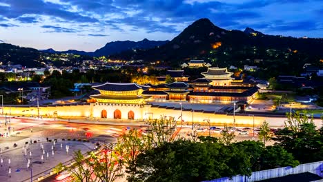 Lapso-de-tiempo-del-Palacio-de-Gyeongbokgung-en-Seúl,-Corea-del-sur