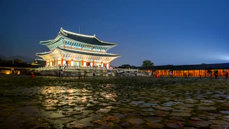 Time-lapse-of-Gyeongbokgung-palace-in-Seoul,South-Korea