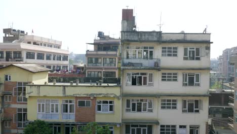 Opinión-del-panorama-sobre-la-ciudad-de-Katmandu-con-techos,-Nepal.