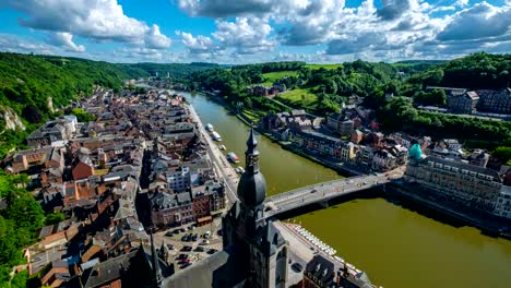 Ciudad-de-timelapse-de-Dinant,-Bélgica