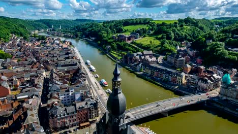 Zeitraffer-von-Dinant-Stadt,-Belgien