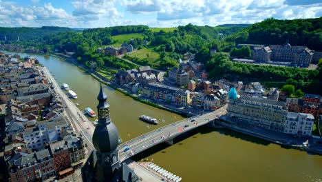 Aerial-view-of-Dinant-town,-Belgium