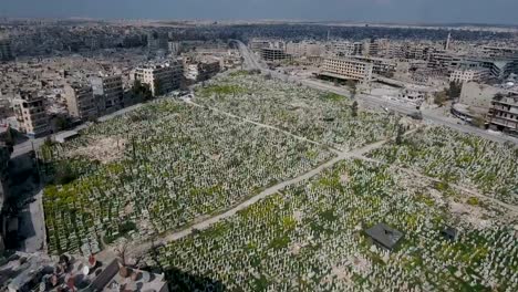 Aerial-shot-of-demolished-city-building