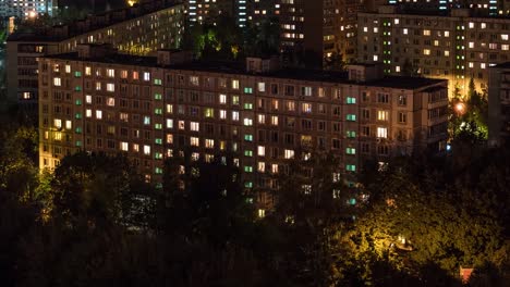 Städtischen-Wohngebiet-der-Stadt-Moskau.-Timelapse