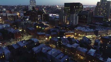 Aerial-of-Downtown-Brooklyn,-New-York