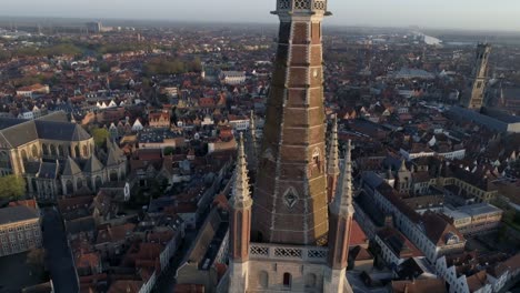 Aerial-view-Bruges-at-sunrise