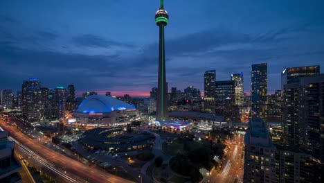 Sunset-City-Skyline-CN-Tower-in-Toronto