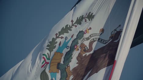 Mexican-flag-close-up-in-the-Zocálo-in-slow-motion