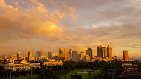 Philippinen-Manila-skyline-Sonnenuntergang-Zeitraffer