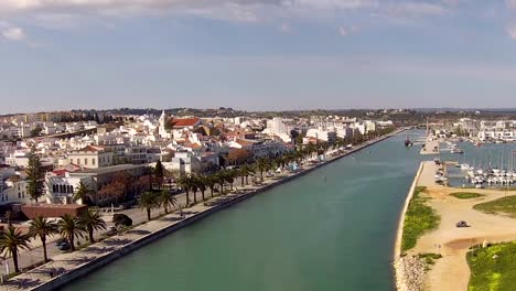 Aerial-from-the-river-and-city-Lagos-in-Portugal