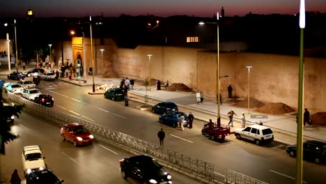 Straße-in-Rabat,-Marokko