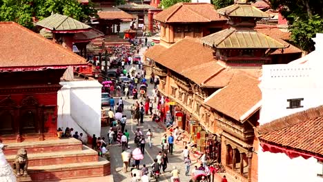 Kathmandu-cityscape,-Durbar-Square,-Nepal