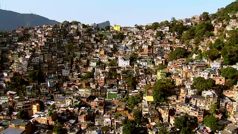 Aerial-shot-of-favela,-Rio-de-Janeiro,-Brazil