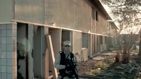 Soldier-Patrolling-Outside-Rundown-Building-2-(Multiple-Shots)