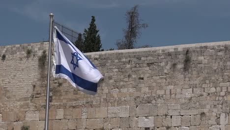 Israel-national-flag-fly-in-Western-Wall--Jerusalem