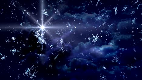 Blau-mit-Sternen-und-Schneeflocken-Aufenthalt