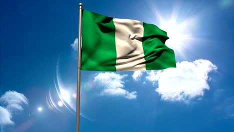 Nigeria-bandera-nacional-Saludar-con-la-mano-en-la-esfera