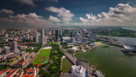 Singapur-Tag-Licht-Panorama-4-k-Zeitraffer-vom-Dach