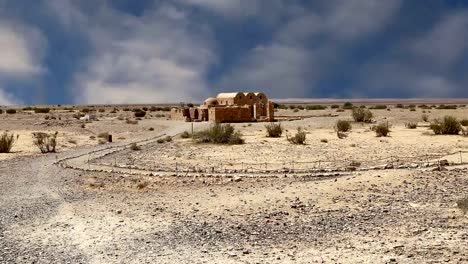 Quseir-(Qasr)-Amra-desert-castle-near-Amman,-Jordan.-World-heritage-with-famous-fresco's.