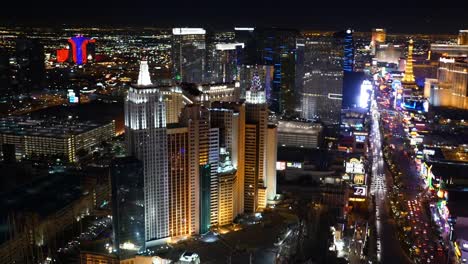 Vista-aérea-de-las-Vegas,-Nevada-del-Strip-de-Las-Vegas-de-noche