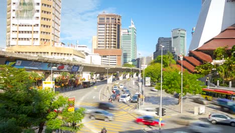 In-der-Innenstadt-Kuala-Lumpur.-Stadt-Verkehr-Zeitraffer