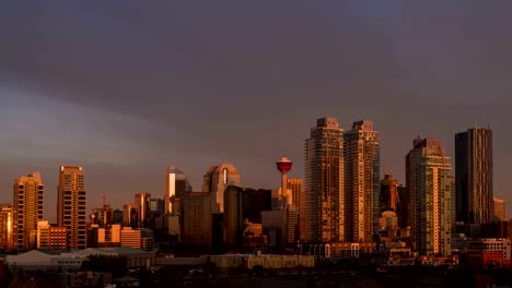 Calgary-downtown-Sonnenaufgang-Zeitraffer