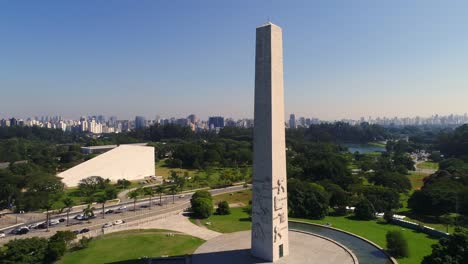 Aerial-View-of-Ibirapuera,-Sao-Paulo,-Brazil