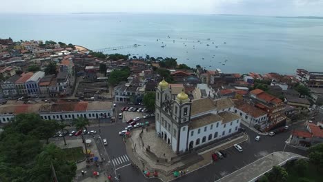 Aerial-View-of-Bonfim-Church,-Salvador-City,-Brazil