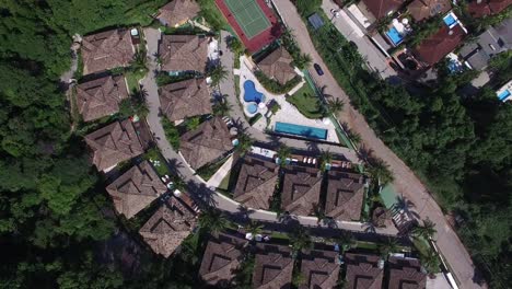 Flying-Over-Luxury-Neighborhood