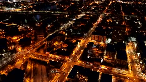 Minneapolis-Antenne-Stadtbild-in-der-Dämmerung---Dezember-2017