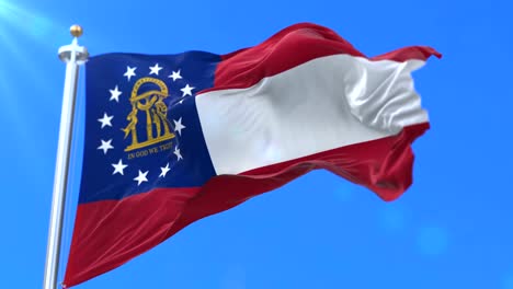 Flag-of-american-state-of-Georgia,-region-of-the-United-States---loop