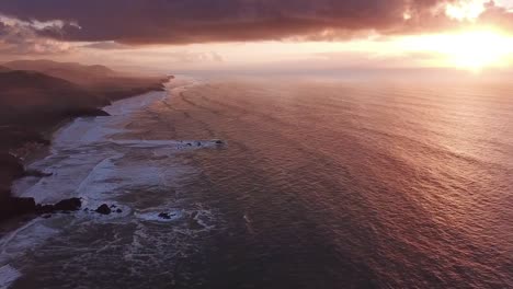 Aerial-view-on-Legzira-beach-at-sunset-in-Morocco