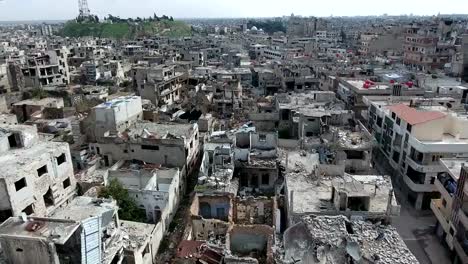 Aerial-shot-over-ruined-homs-in-Syria