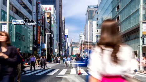 TOKYO,JAPAN-Pedestrians-walking-and-shopping-at-Ginza-district.