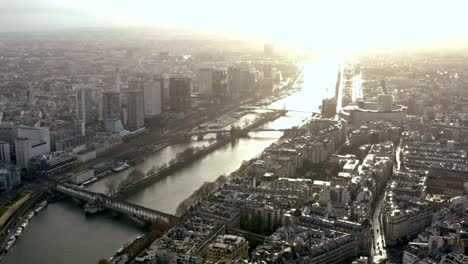 Aerial-view-cityscape-of-Paris-with-residential-neighborhood-district