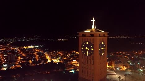 Aerial-view-of-the-Shrine-of-Nossa-Senhora-Aparecida,-Aparecida,-Sao-Paulo,-Brazil.-Patroness-of-Brazil.-Church,-temple,-religion,-faith.-Catholic-church.-Catholic-Religion.-Catholic-Priest.