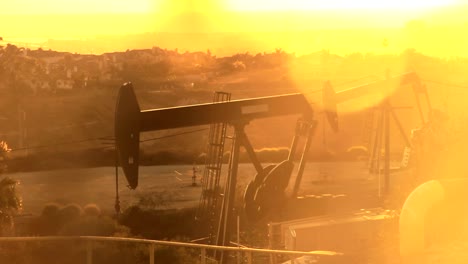 Sunset-Oil-Derricks-on-Sunny-Coastline