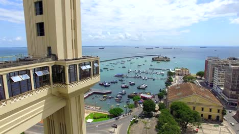 Aerial-View-of-All-Saints-Bay-in-Salvador,-Bahia,-Brazil