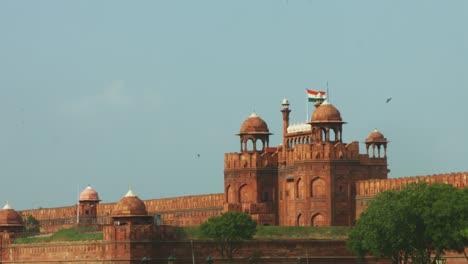 Locked-on-shot-of-Red-Fort,-Delhi,-India
