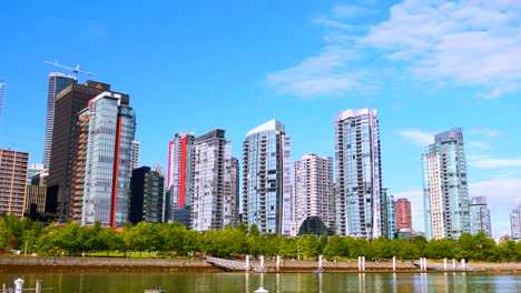 Skyline-von-Vancouver,-Kanada,-Coal-Harbour,-British-Columbia-Kanada